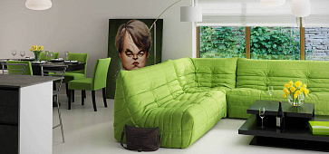 Угловой диван в интерьере гостиной-21, Диван Француз